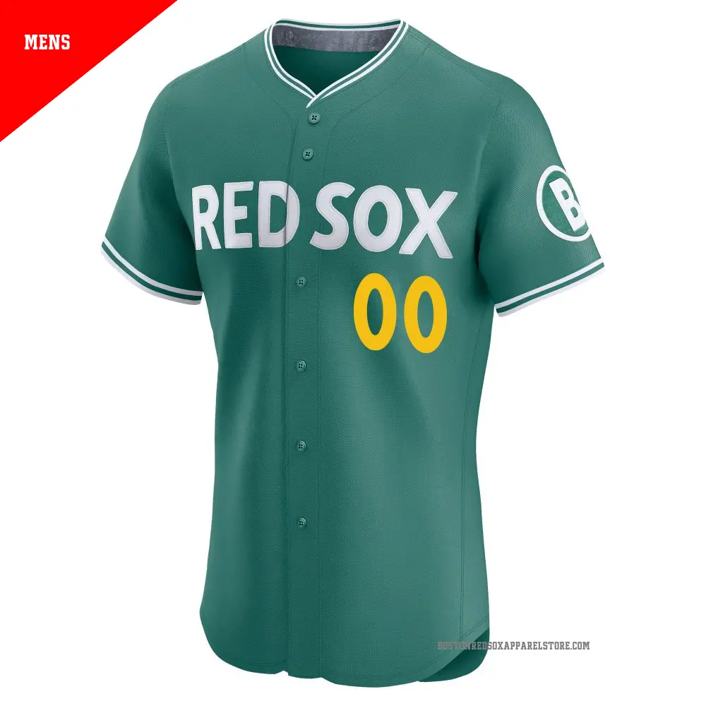 Men's #00 Custom Boston Red Sox Green Elite 2025 City Connect Jersey