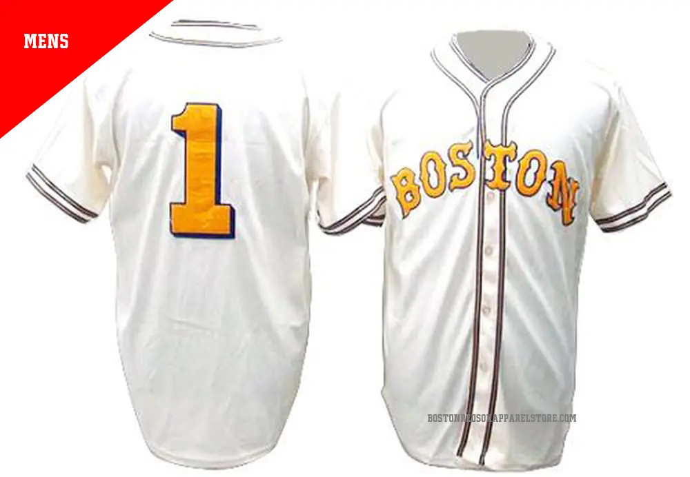 Men's ＃1 Bobby Doerr Boston Red Sox Cream Authentic Throwback Jersey
