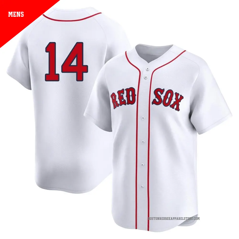  ゲームシャツ レッド ホワイト 14番 L Men's #14 Jim Rice Boston Red Sox White Limited 2nd Home Jersey