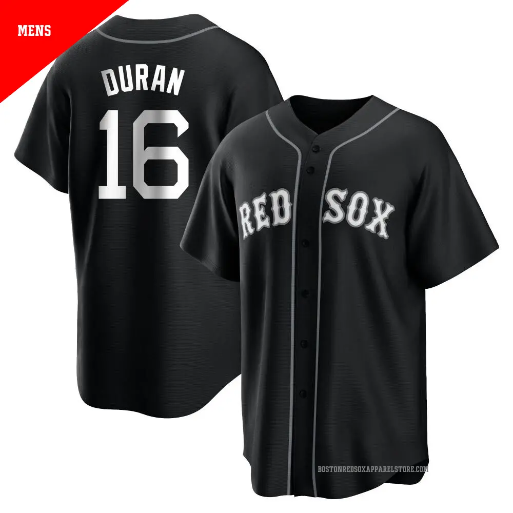 Men's ＃16 Jarren Duran Boston Red Sox Black/White Replica Jersey