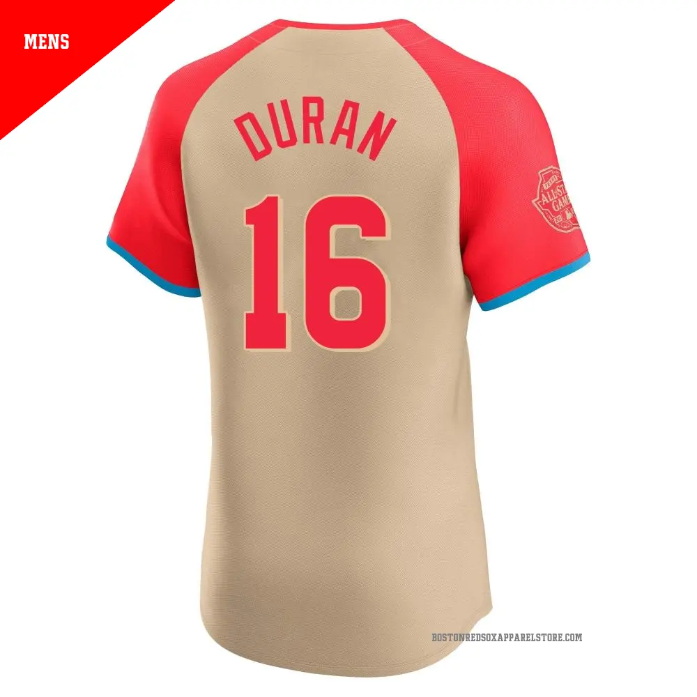 Men's #16 Jarren Duran Boston Red Sox Cream Elite American League