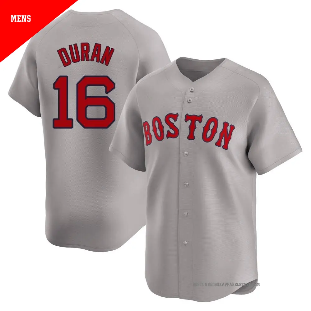 Men's ＃16 Jarren Duran Boston Red Sox Gray Limited Away Jersey