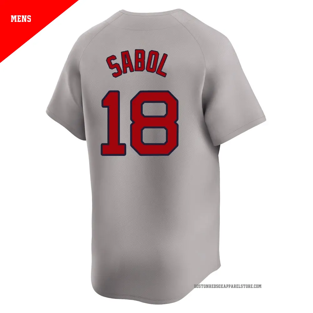 RED SOX ジャージ 背番号18 Men's #18 Blake Sabol Boston Red Sox Gray Limited Away Jersey