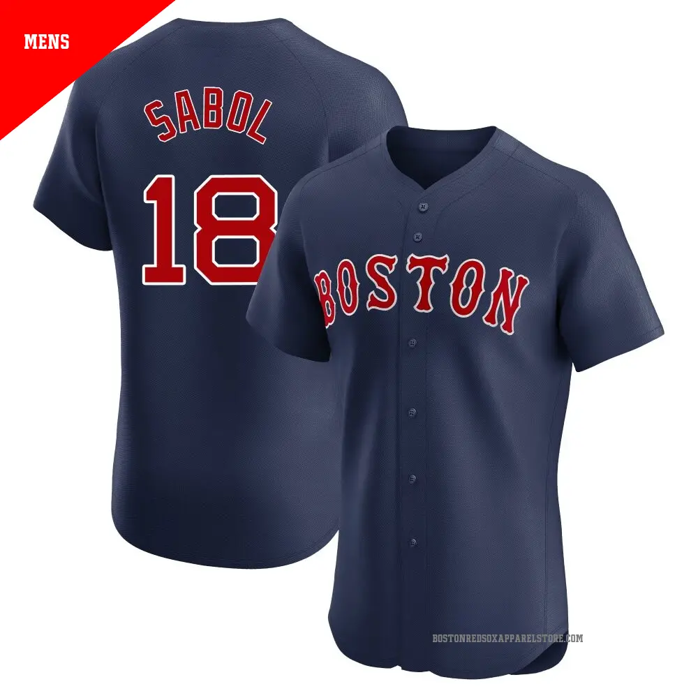 Men's #18 Blake Sabol Boston Red Sox White Limited Home Jersey