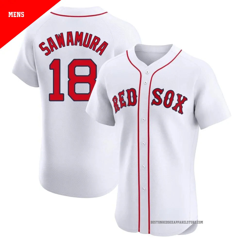 RED SOX ジャージ 背番号18 Men's #18 Hirokazu Sawamura Boston Red Sox White Elite Home Jersey