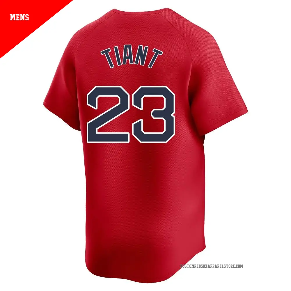 Men's #23 Luis Tiant Boston Red Sox Red Limited Alternate Jersey