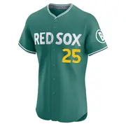 Men's #25 Steve Pearce Boston Red Sox Green Elite 2025 City