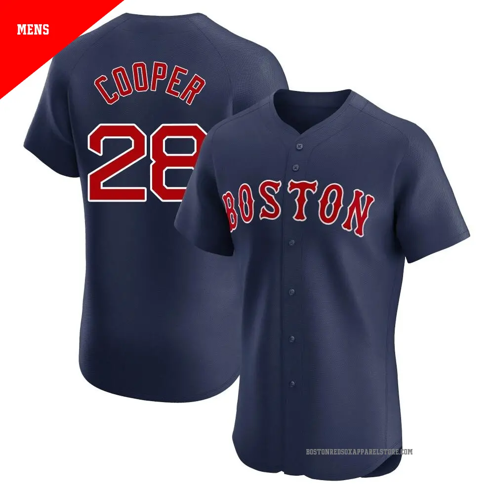 Men's ＃28 Garrett Cooper Boston Red Sox Navy Elite Alternate Jersey