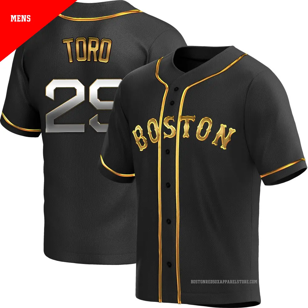 Men's ＃29 Abraham Toro Boston Red Sox Gold Replica Black en Alternate Jersey