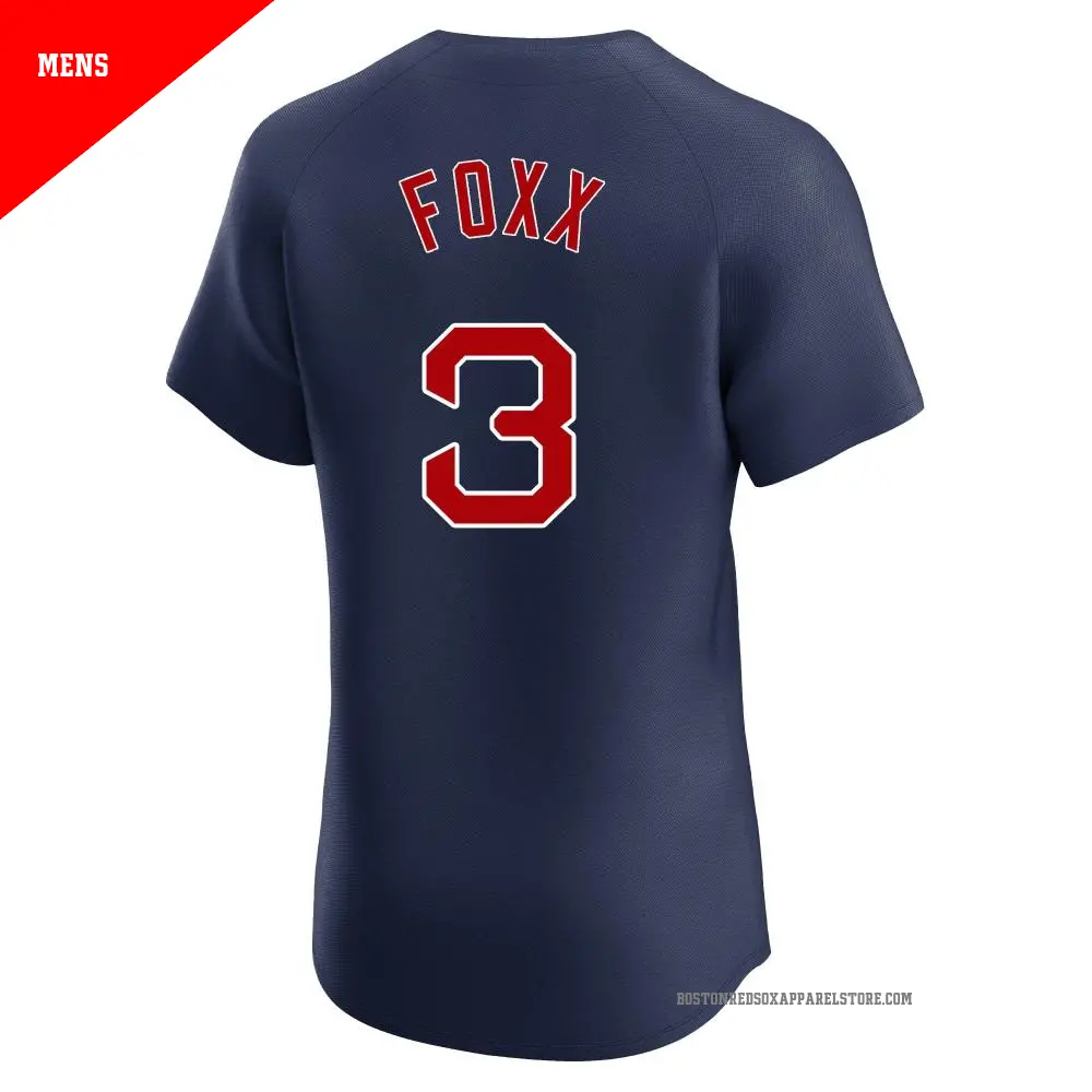 Men's #3 Jimmie Foxx Boston Red Sox Navy Elite Alternate Jersey