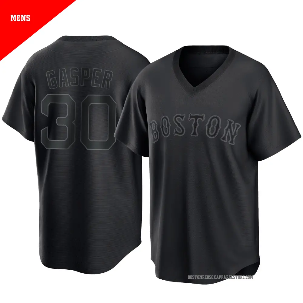 Men's ＃30 Mickey Gasper Boston Red Sox Black Replica Pitch Fashion Jersey