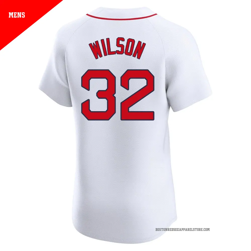 Men's #32 Justin Wilson Boston Red Sox White Elite Home Jersey