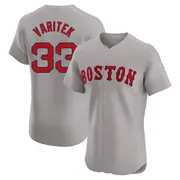 Men's #33 Jason Varitek Boston Red Sox Gray Elite Road Jersey