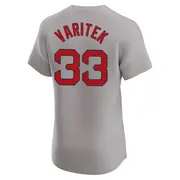 Majestic Red Sox Varitek 33 ユニフォーム Men's #33 Jason Varitek Boston Red Sox Gray Elite Road Jersey