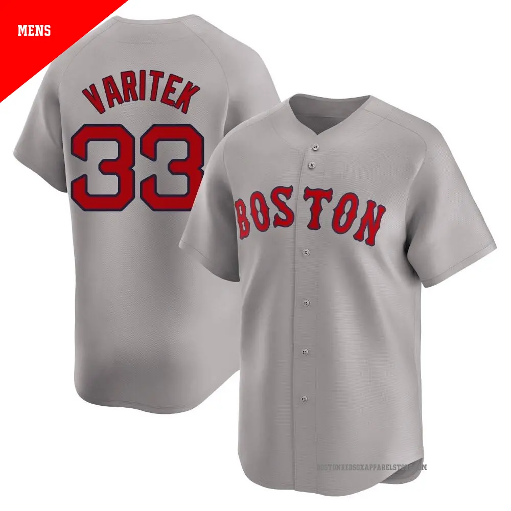 Men's #33 Jason Varitek Boston Red Sox Gray Limited Away Jersey