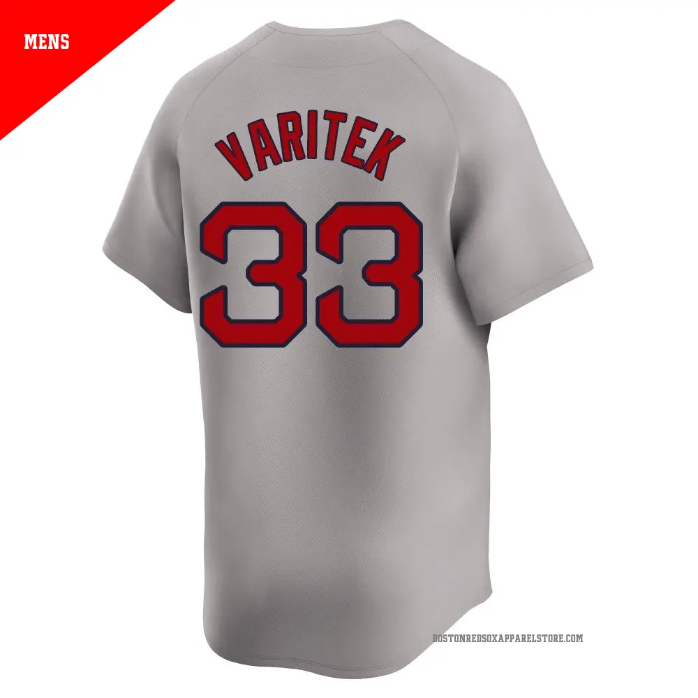 Men's #33 Jason Varitek Boston Red Sox Gray Limited Away Jersey