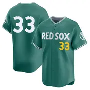 Majestic Red Sox Varitek 33 ユニフォーム Men's #33 Jason Varitek Boston Red Sox Green Limited 2025 City