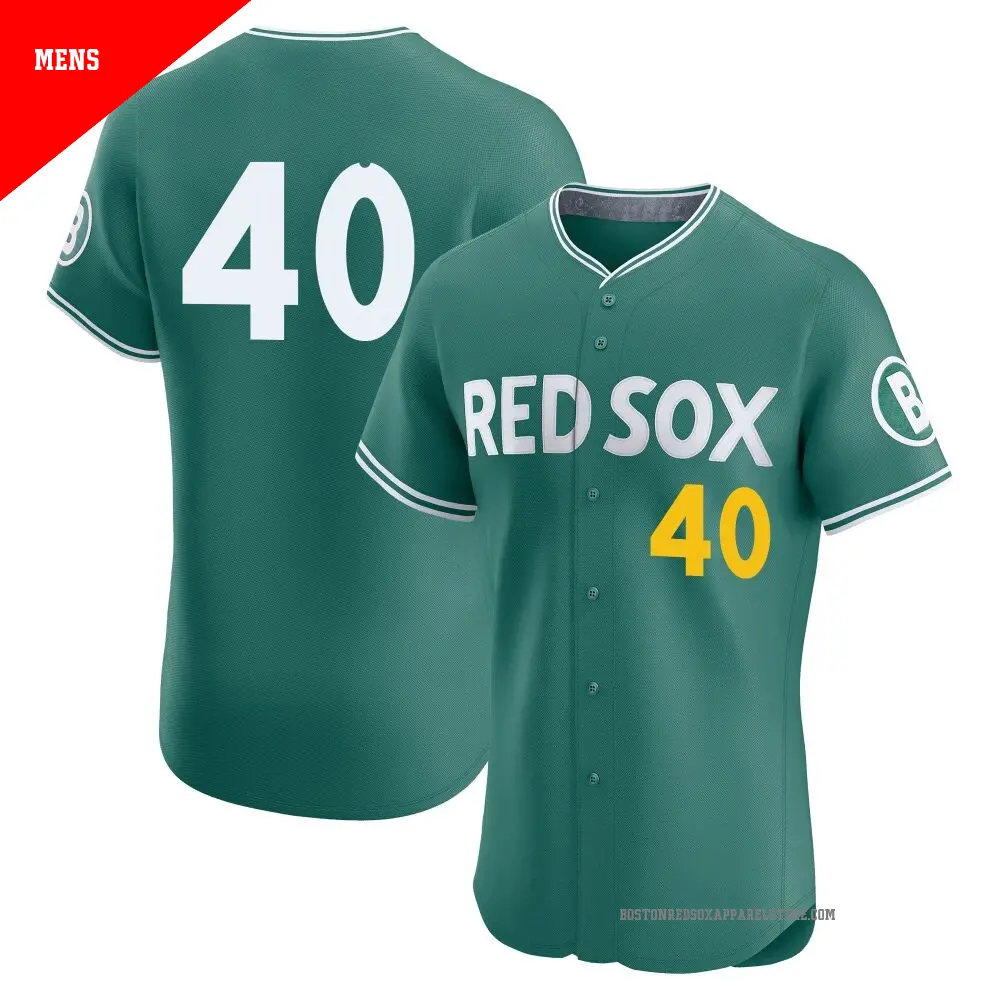 Men's ＃40 Nate Eaton Boston Red Sox Green Elite 2025 City Connect Jersey
