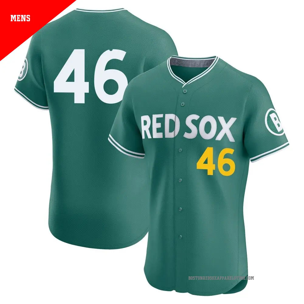 Men's ＃46 Jordan Hicks Boston Red Sox Green Elite 2025 City Connect Jersey