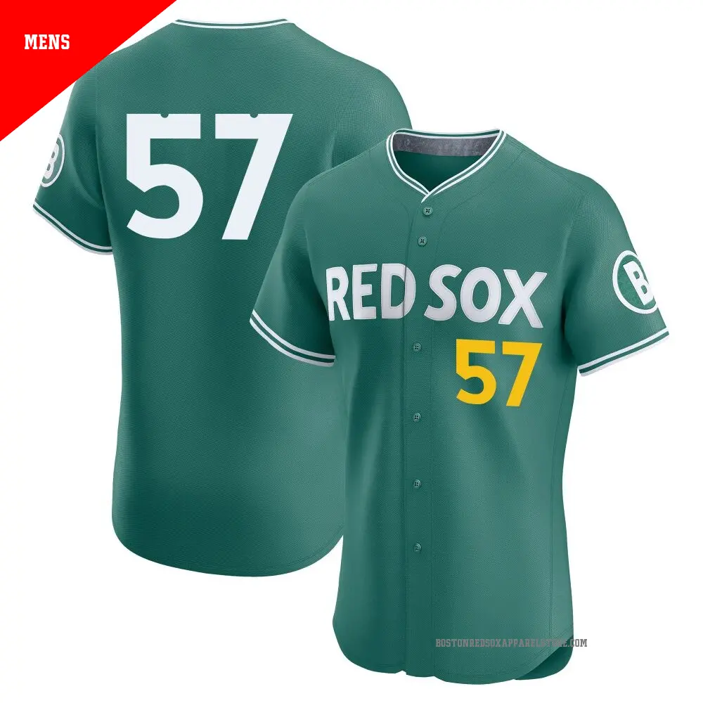 Men's ＃57 Greg Weissert Boston Red Sox Green Elite 2025 City Connect Jersey