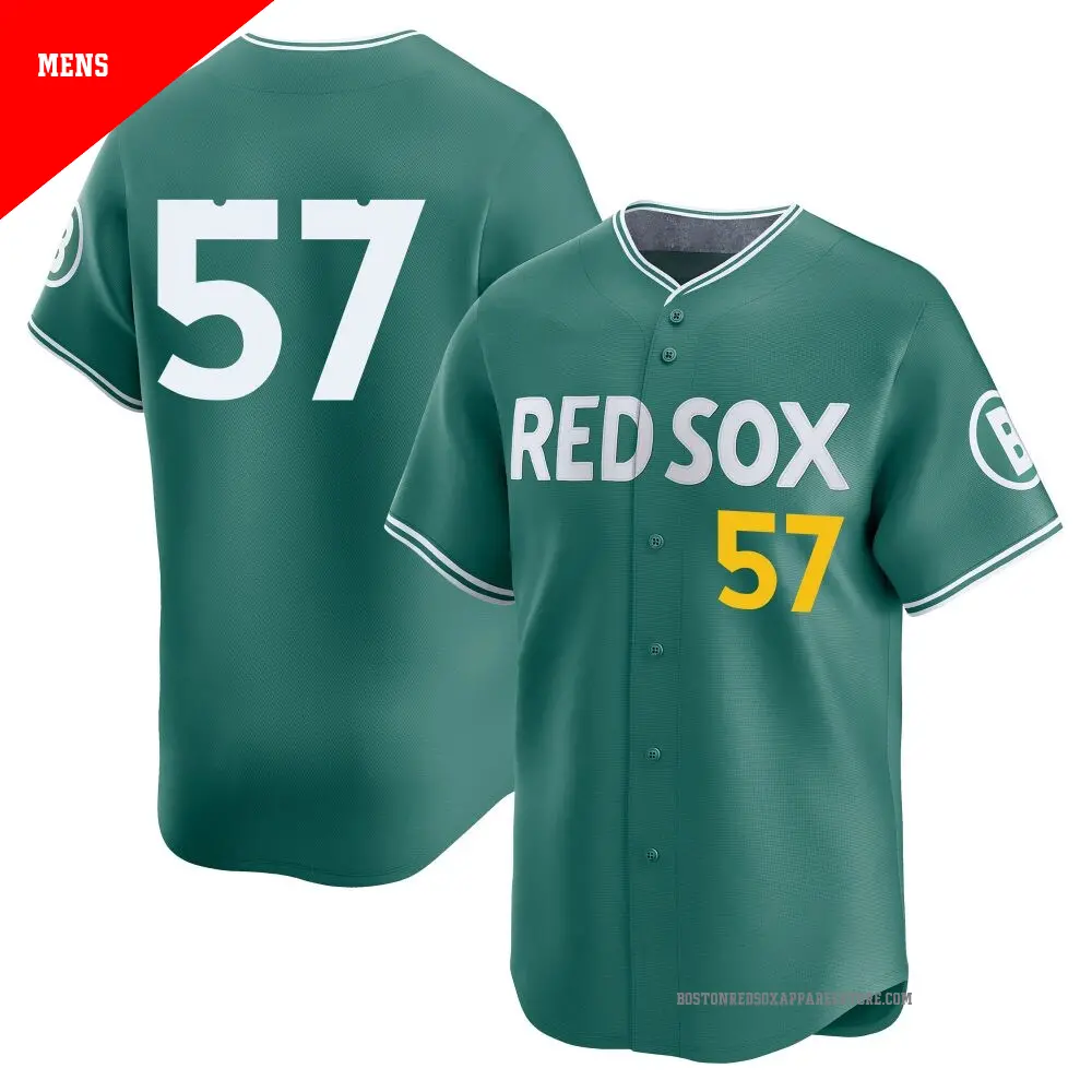 Men's ＃57 Greg Weissert Boston Red Sox Green Limited 2025 City Connect Jersey