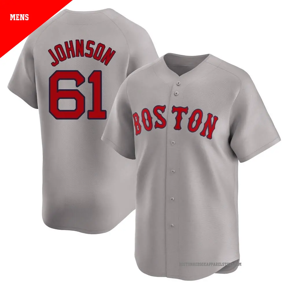 Men's ＃61 Brian Johnson Boston Red Sox Gray Limited Away Jersey