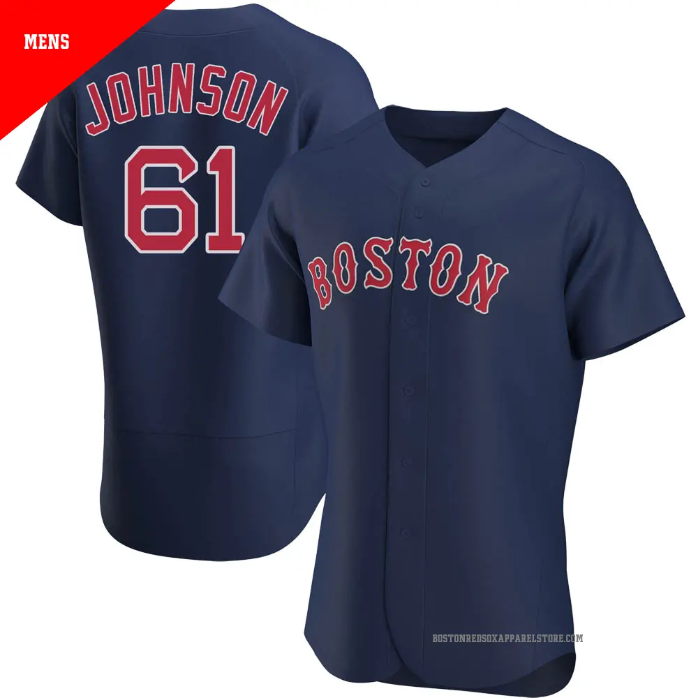 Men's ＃61 Brian Johnson Boston Red Sox Navy Authentic Alternate Jersey