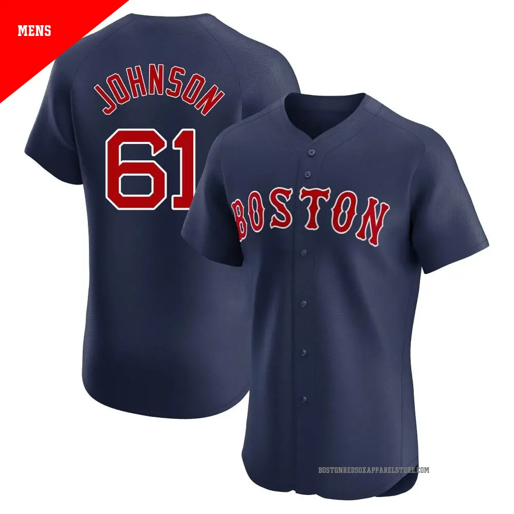 Men's ＃61 Brian Johnson Boston Red Sox Navy Elite Alternate Jersey