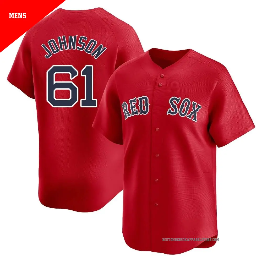 Men's ＃61 Brian Johnson Boston Red Sox Red Limited Alternate Jersey
