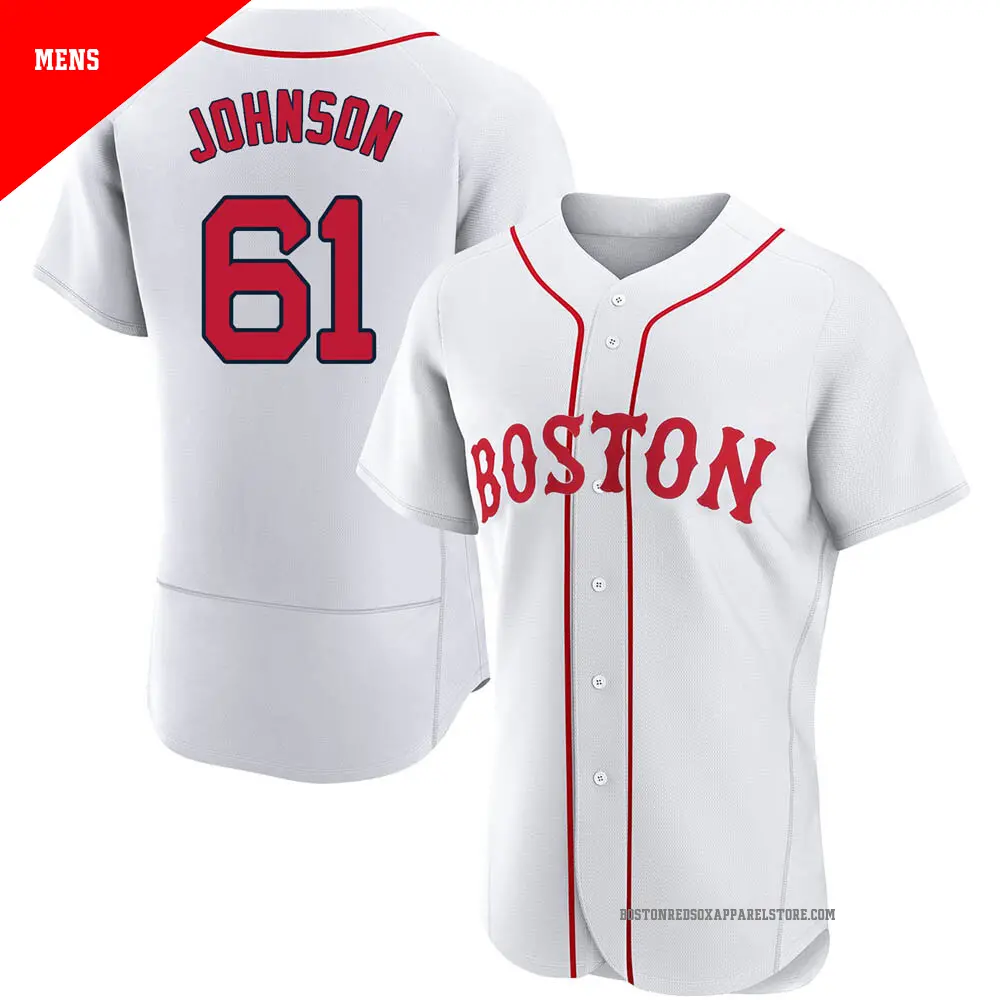 Men's ＃61 Brian Johnson Boston Red Sox White Authentic 2021 Patriots' Day Jersey
