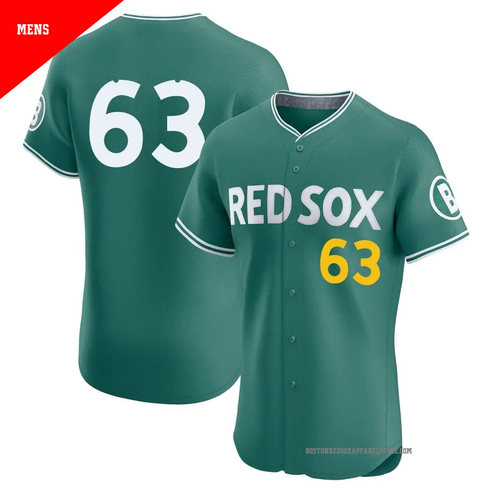 Men's ＃63 Justin Slaten Boston Red Sox Green Elite 2025 City Connect Jersey