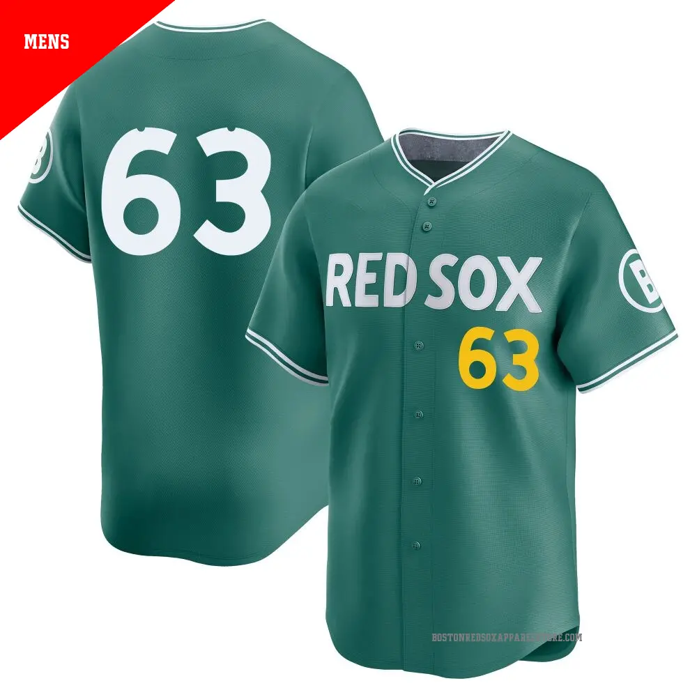 Men's ＃63 Justin Slaten Boston Red Sox Green Limited 2025 City Connect Jersey