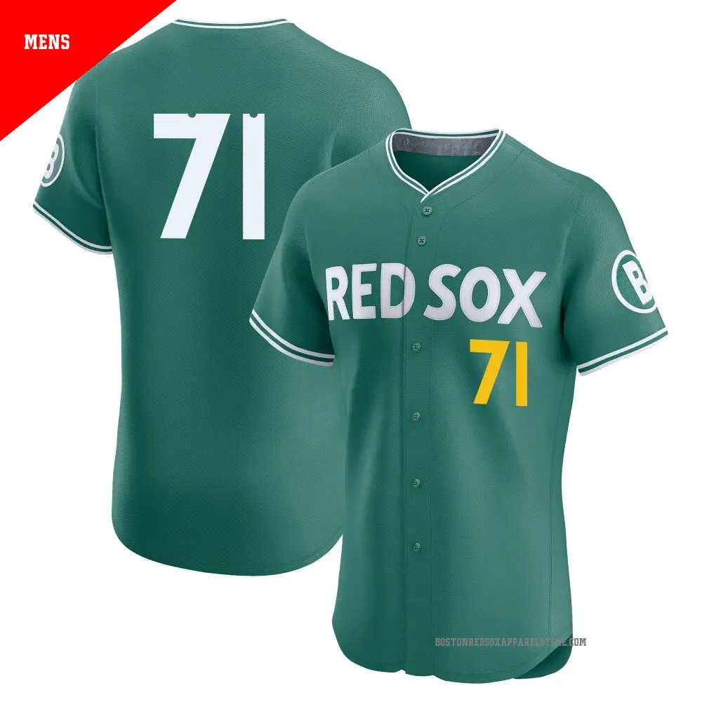 Men's ＃71 Phillips Valdez Boston Red Sox Green Elite 2025 City Connect Jersey