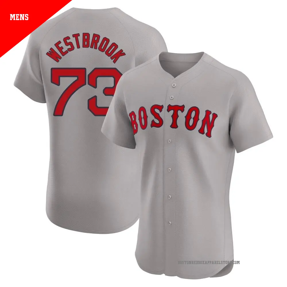 Men's ＃73 Jamie Westbrook Boston Red Sox Gray Elite Road Jersey