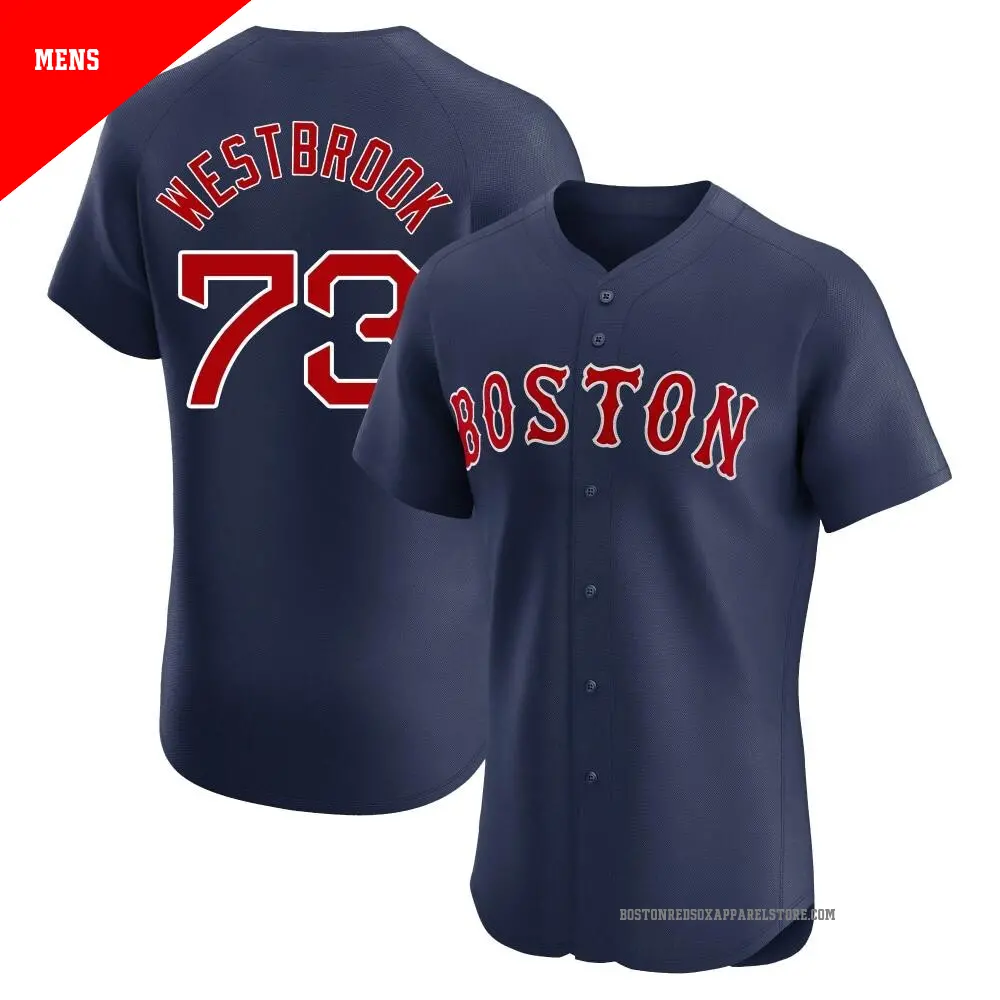 Men's ＃73 Jamie Westbrook Boston Red Sox Navy Elite Alternate Jersey