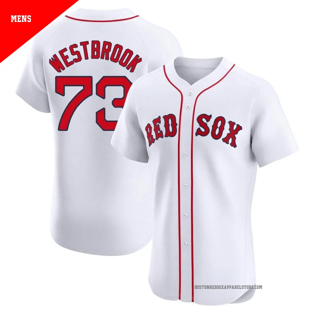 Men's ＃73 Jamie Westbrook Boston Red Sox White Elite Home Jersey