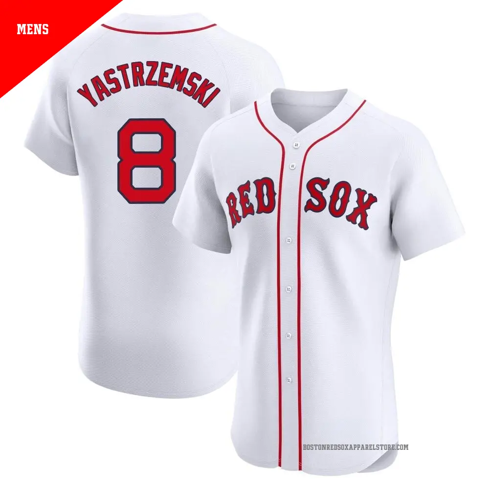 Men's #8 Carl Yastrzemski Boston Red Sox White Elite Home Jersey