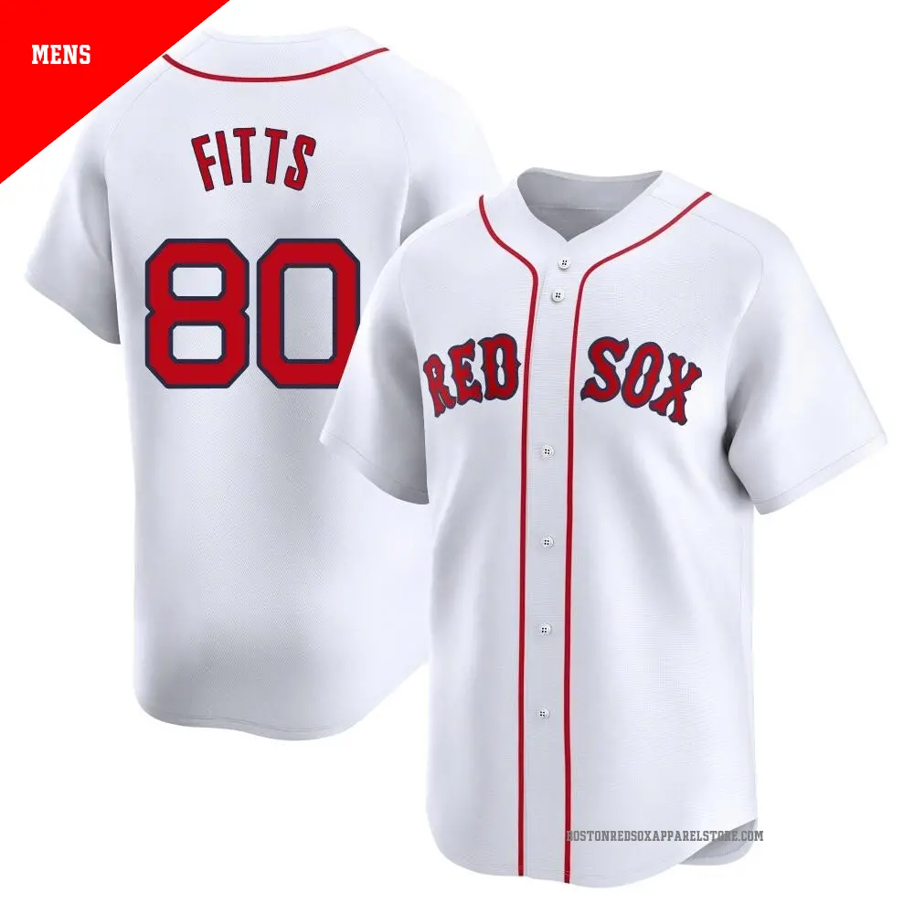 Men's ＃80 Richard Fitts Boston Red Sox White Limited Home Jersey