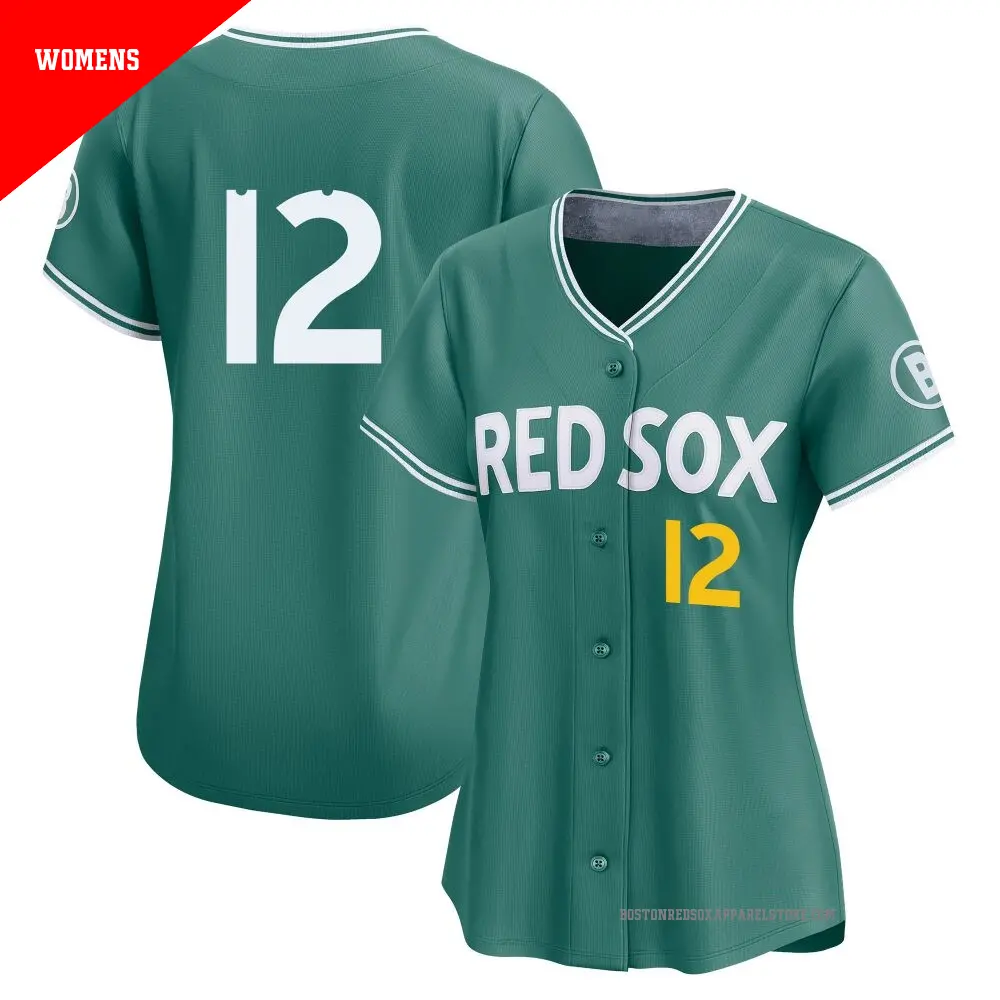Women's #12 Connor Wong Boston Red Sox Green Limited 2025