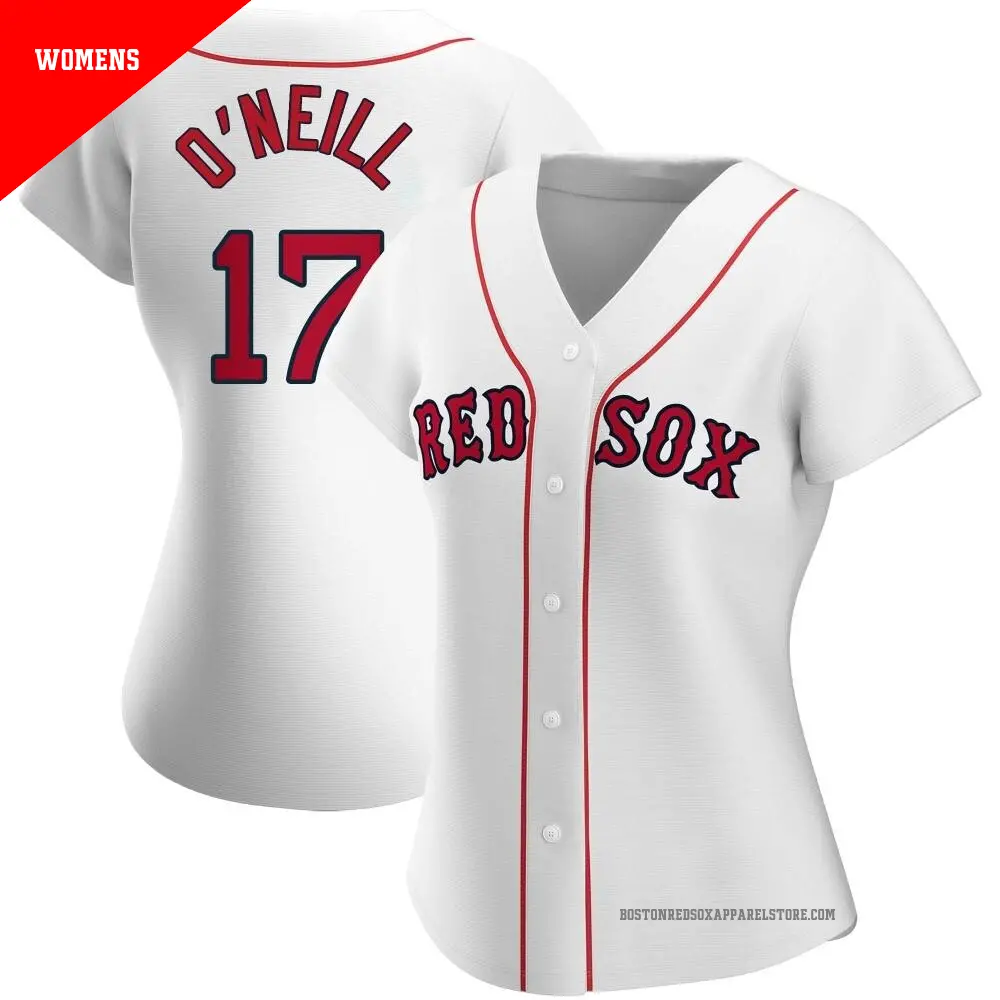 Women's ＃17 Tyler O'Neill Boston Red Sox White Authentic Home Jersey