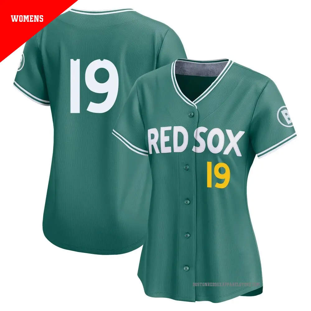 Women's ＃19 Fred Lynn Boston Red Sox Green Limited 2025 City Connect Jersey