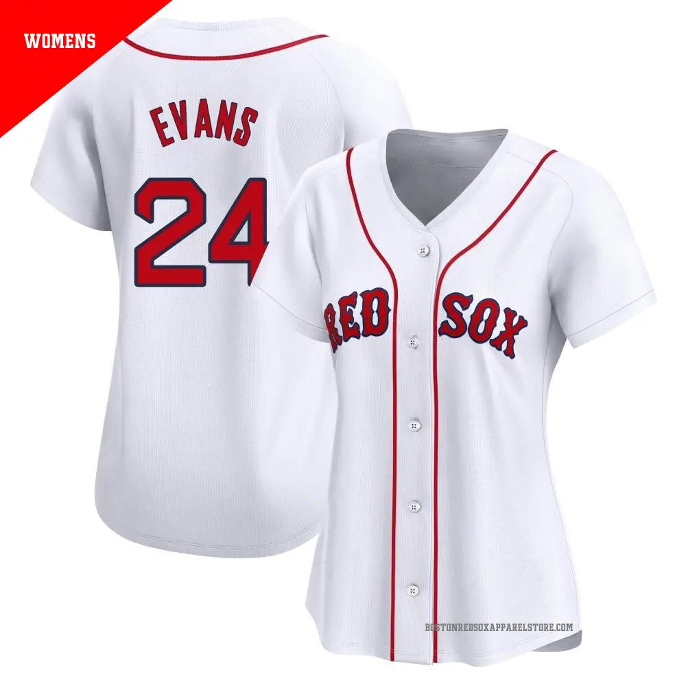 Women's ＃24 Dwight Evans Boston Red Sox White Limited Home Jersey