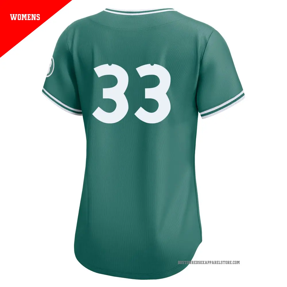 Women's #33 Jason Varitek Boston Red Sox Green Limited 2025 City