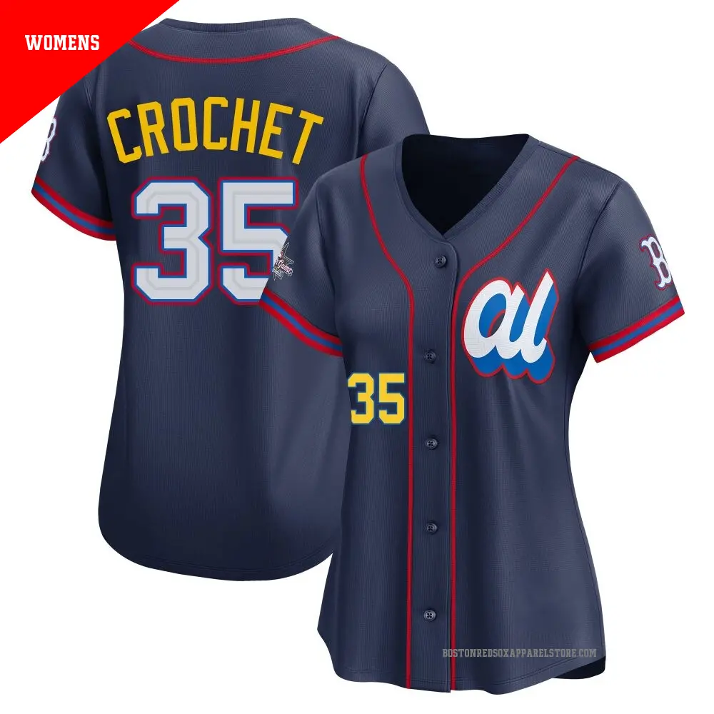 Women's ＃35 Garrett Crochet Boston Red Sox Navy Limited American League 2025 All-Star Edition Jersey