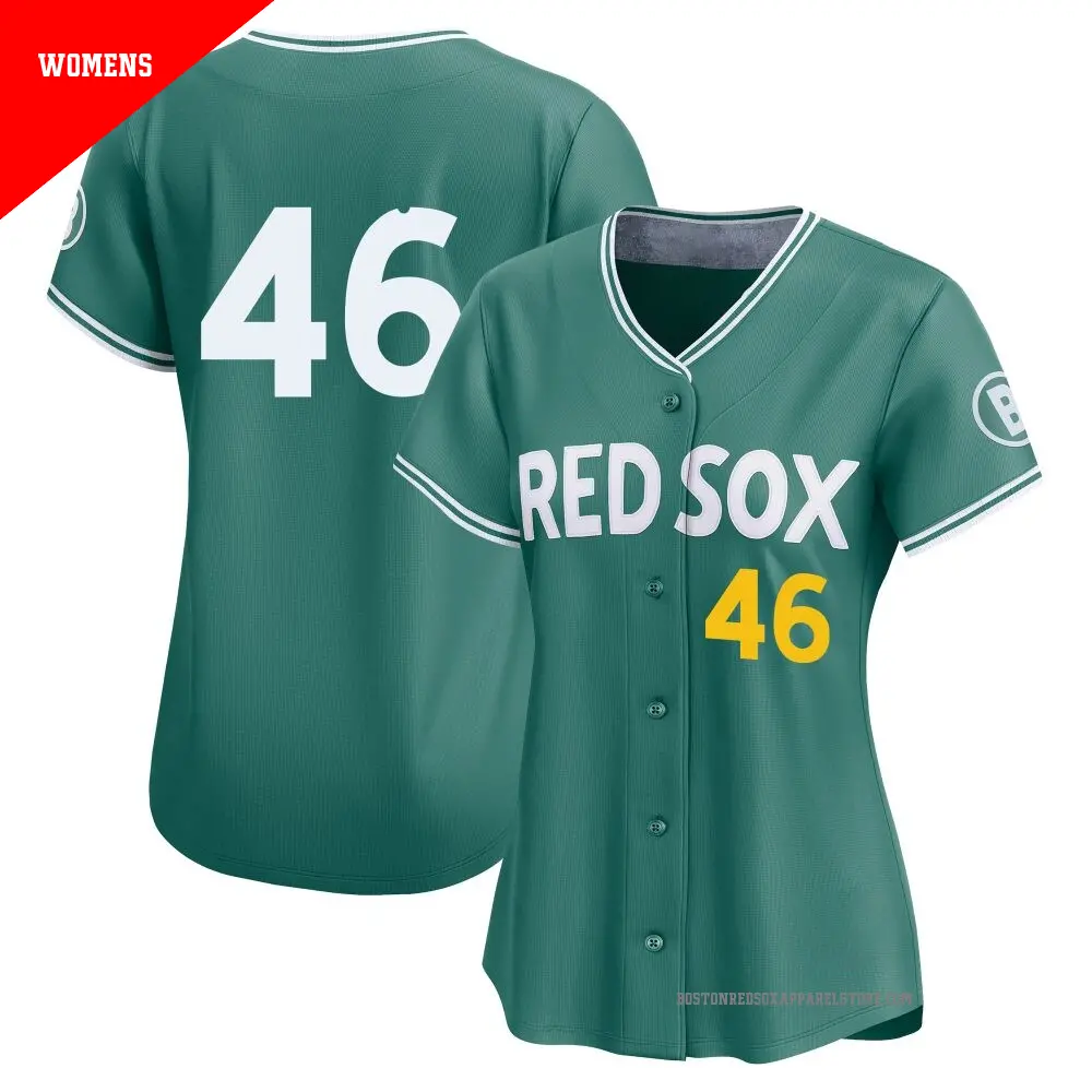 Women's ＃46 Jordan Hicks Boston Red Sox Green Limited 2025 City Connect Jersey