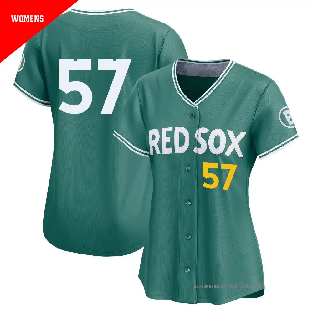 Women's ＃57 Greg Weissert Boston Red Sox Green Limited 2025 City Connect Jersey