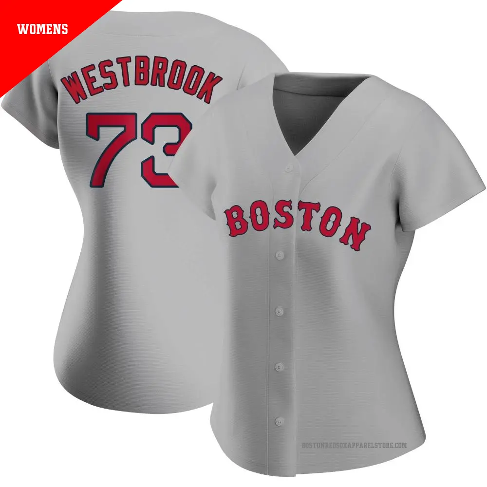 Women's ＃73 Jamie Westbrook Boston Red Sox Gray Authentic Road Jersey