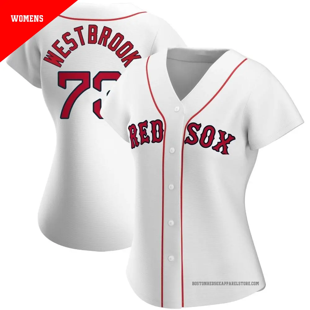 Women's ＃73 Jamie Westbrook Boston Red Sox White Authentic Home Jersey