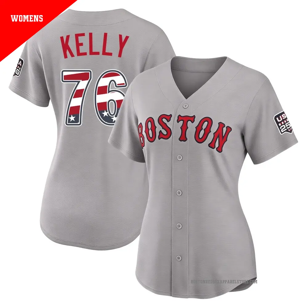 Youth #76 Zack Kelly Boston Red Sox Gray Limited USA 250 Fourth Of