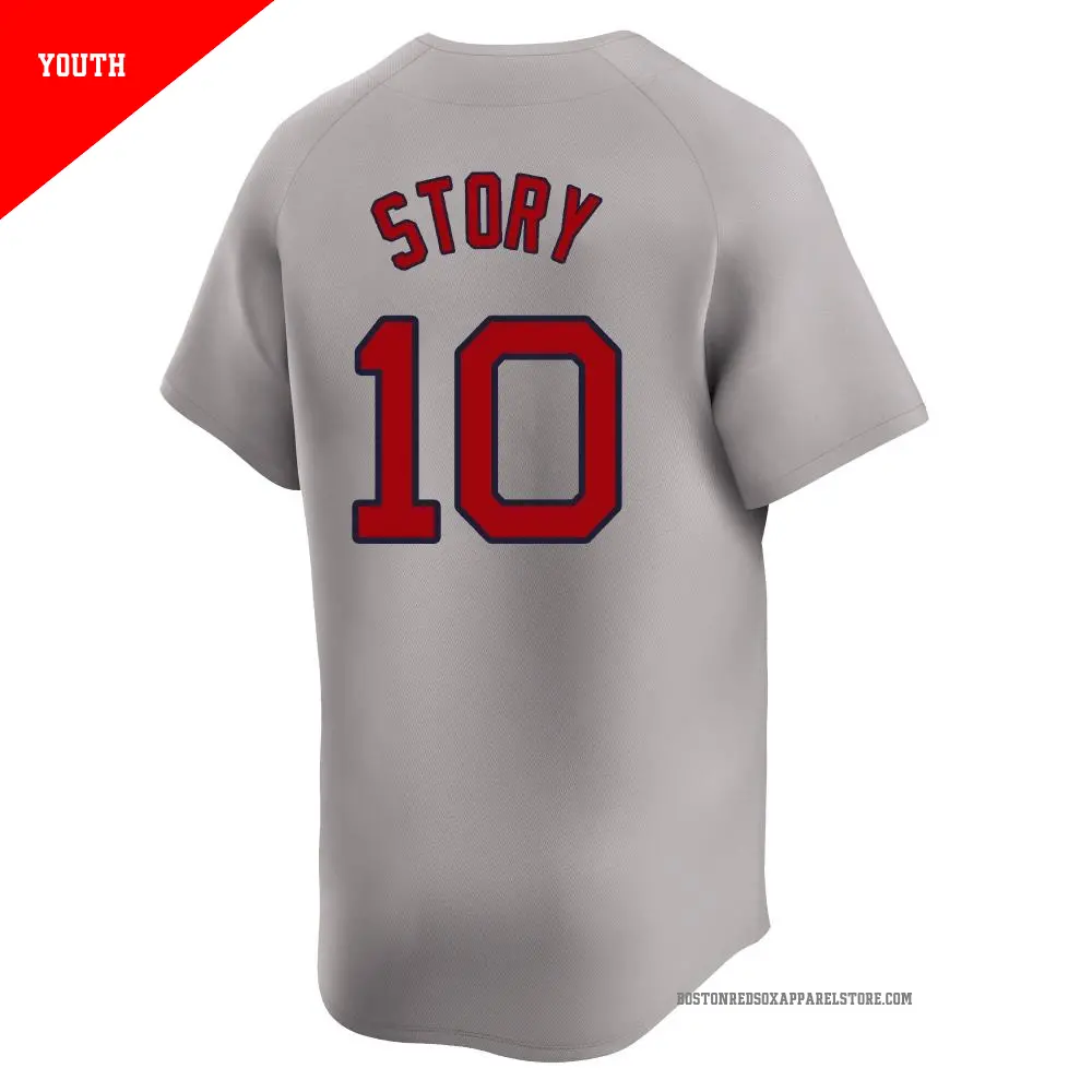 Youth #10 Trevor Story Boston Red Sox Gray Limited Away Jersey